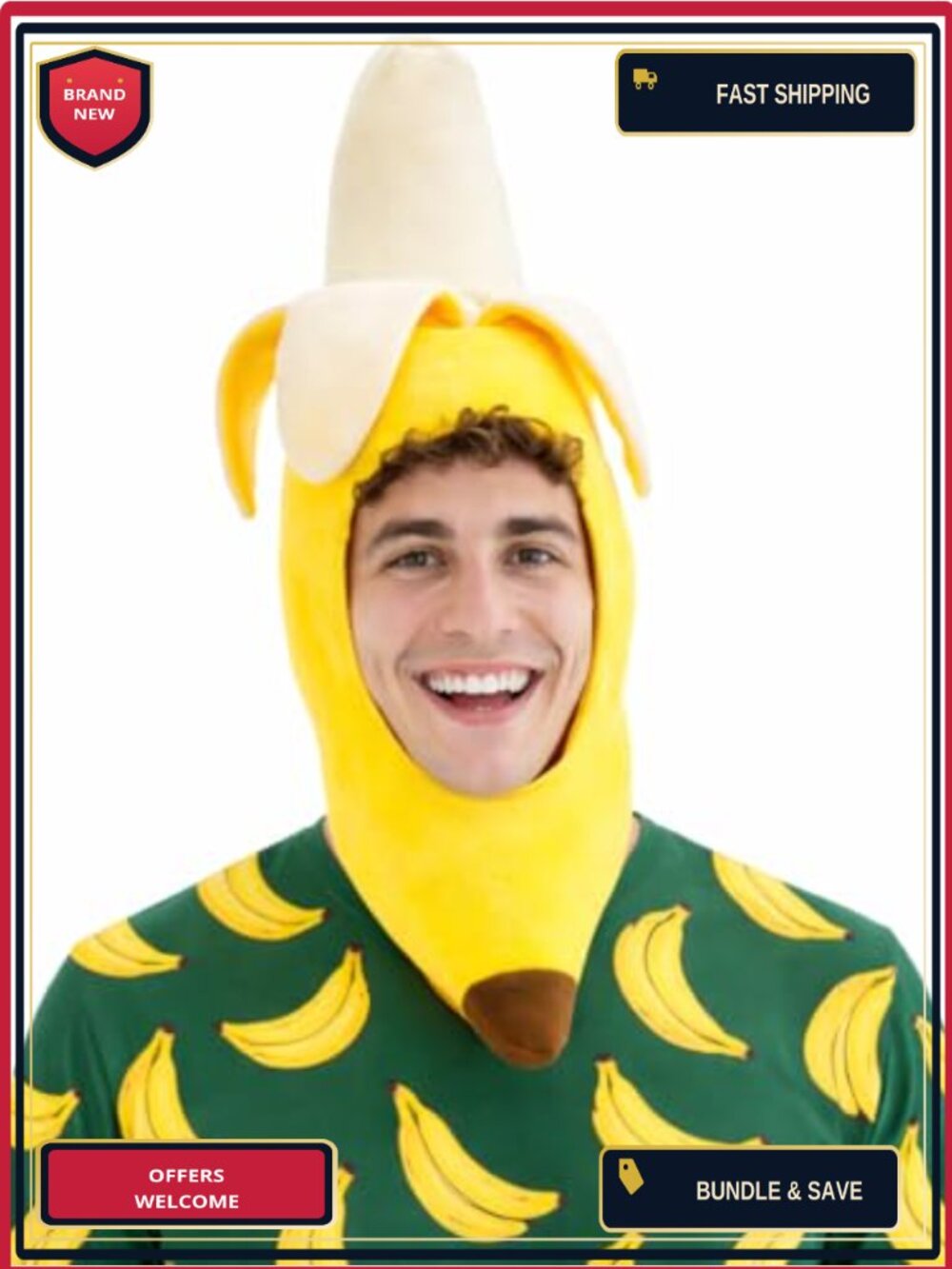 Plush Banana Hat Funny Fruit Costume Headpiece Novelty Party Cap